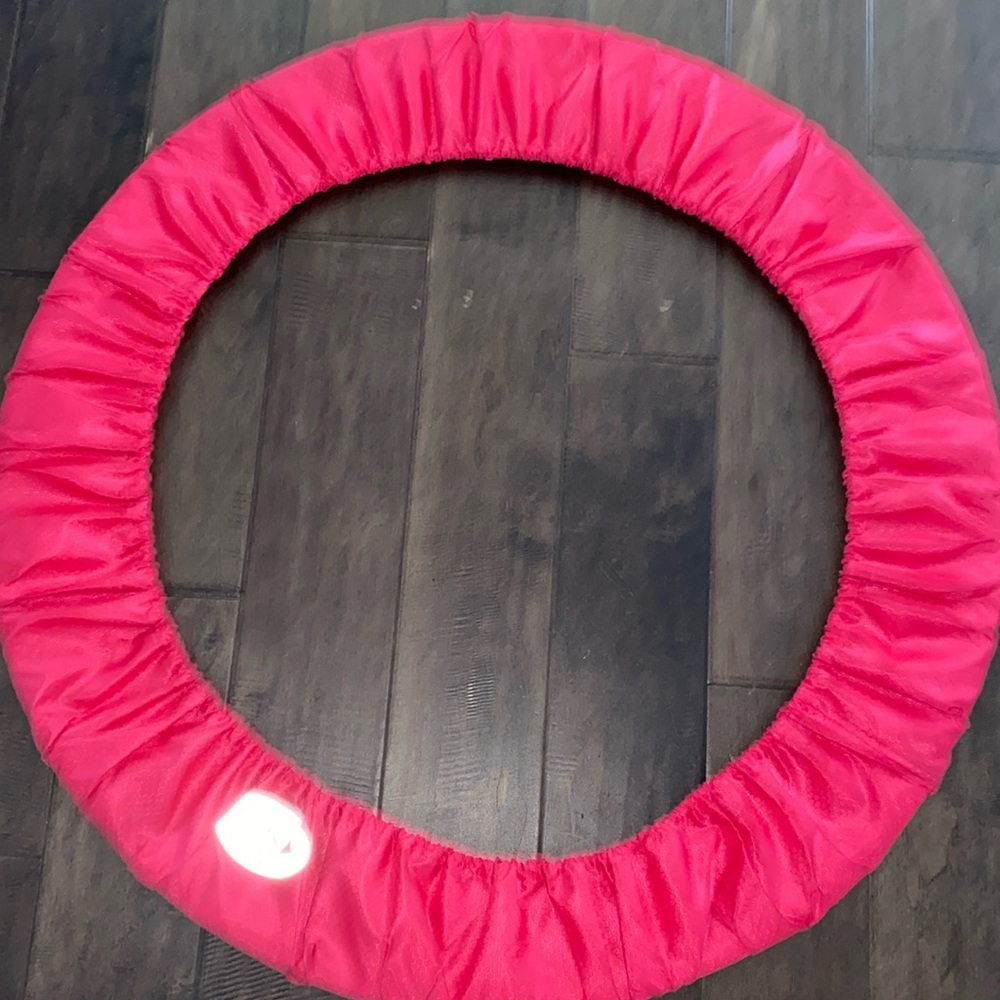 Rhythmic gymnastics hoop and case.